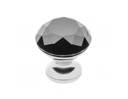 Ручка Crystal Palace В30мм, хром/стекло черное