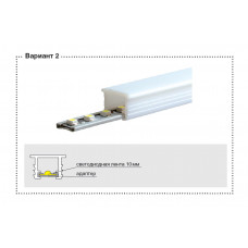 Профиль для LED подсветки врезной L=4000 мм, отделка белый матовый