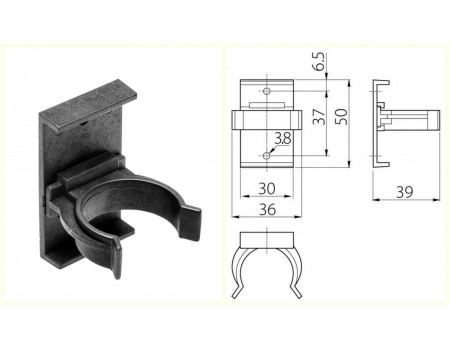 Клипса к ДСП чёрная DPD-100/150  GTV