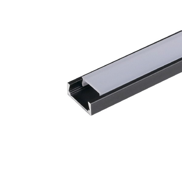Профиль 1506.PR-Blak  для LED подсветки накладной, L=3000 мм, отделка алюминий черный