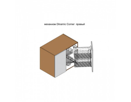 Механизм Dynamic Corner в угловую базу, правый, отделка бронза